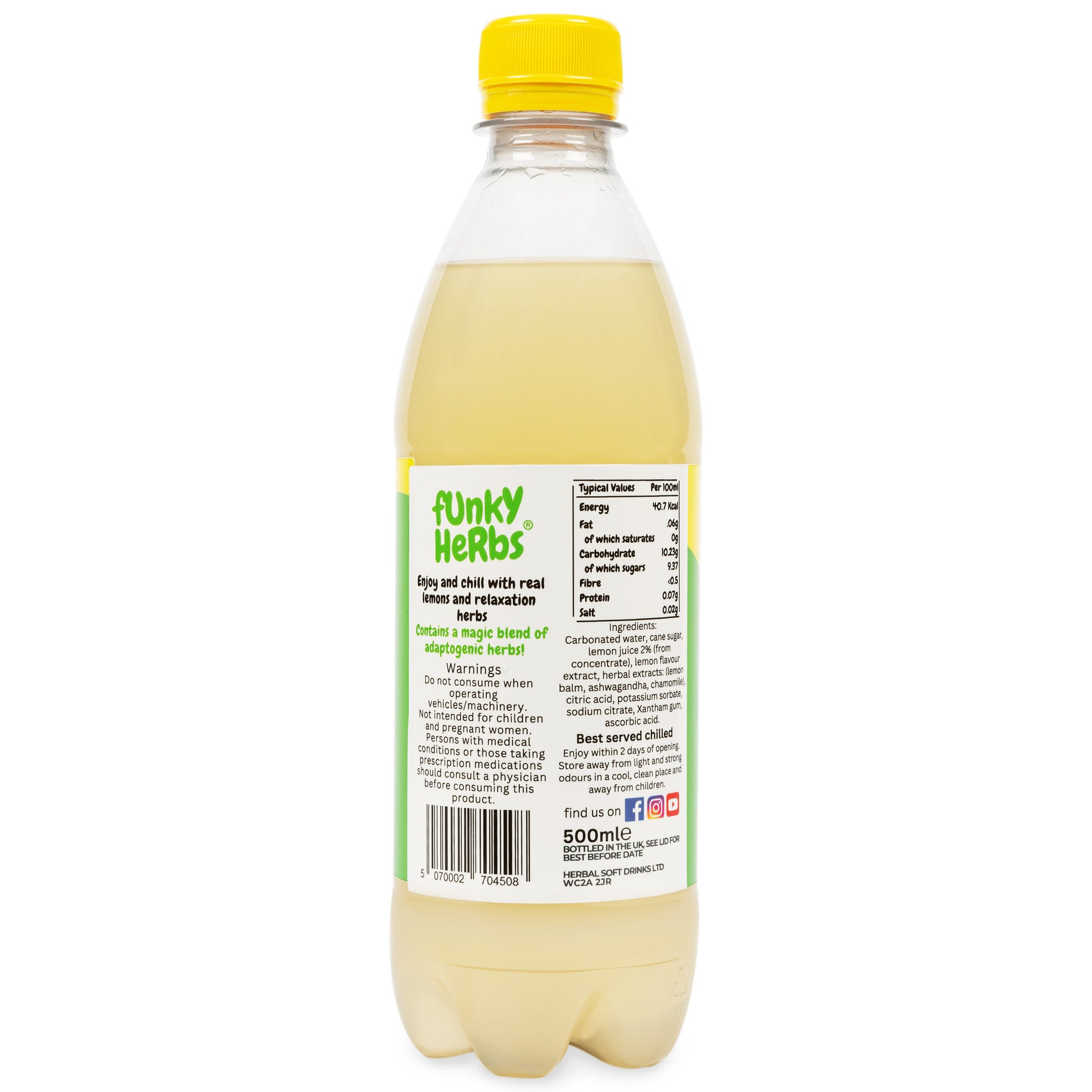 Relaxation Lemonade Ingredients Label Rear